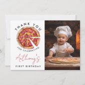 Carte De Remerciements Anniversaire de la Pizza (Devant)