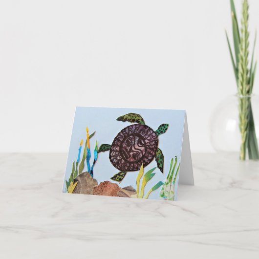 Carte De Remerciements Anniversaire de la tortue de mer (Devant)