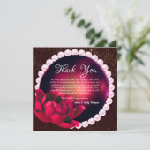 Carte De Remerciements Anniversaire de l'Élégant Rose de la Perle Mariage (Debout devant)