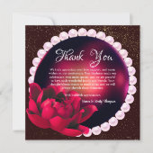 Carte De Remerciements Anniversaire de l'Élégant Rose de la Perle Mariage (Devant)