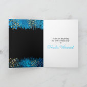 Carte De Remerciements Anniversaire de l'encre à alcool bleu (Intérieur)