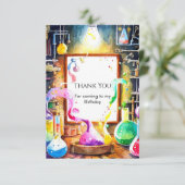 Carte De Remerciements Anniversaire de l'enfant chimiste enchanté (Debout devant)