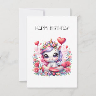 Carte De Remerciements Anniversaire de Licorne Pilote