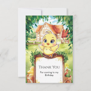 Carte De Remerciements Anniversaire de petite poule enchantée