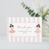 Carte De Remerciements Anniversaire de Pink Ballerina (Debout devant)