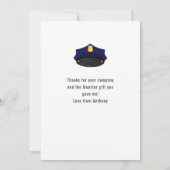 Carte De Remerciements Anniversaire de police (Dos)