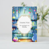 Carte De Remerciements Anniversaire de scientifique de magie scientifique (Debout devant)