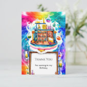 Carte De Remerciements Anniversaire de scientifique en chimie amusant et (Debout devant)