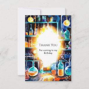 Carte De Remerciements Anniversaire de scientifique en chimie bohème amus