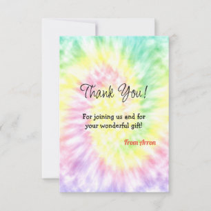 Carte De Remerciements Anniversaire de Tie Dye