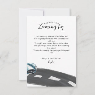 Carte De Remerciements Anniversaire de voiture de course Fast One 