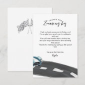 Carte De Remerciements Anniversaire de voiture de course Fast One (Devant / Derrière)