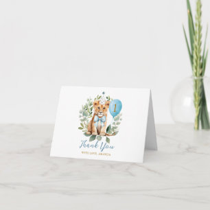 Carte De Remerciements Anniversaire de Wild One Lion Boy Anniversaire Flo