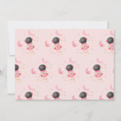 Carte De Remerciements Anniversaire des étoiles de l'espace rose (Dos)