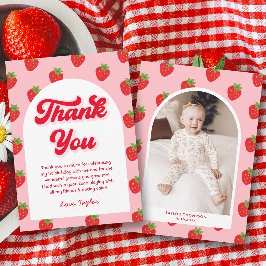 Carte De Remerciements Anniversaire des fraises