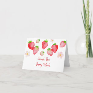 Carte De Remerciements Anniversaire des fraises sauvages