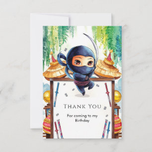 Carte De Remerciements Anniversaire d'Espion Ninja Fantaisiste