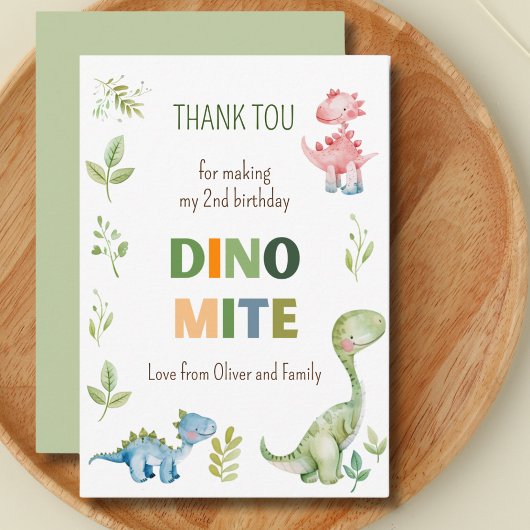 Carte De Remerciements Anniversaire Dino-mite