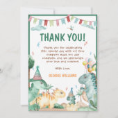 Carte De Remerciements Anniversaire Dinosaure Mignon (Devant)