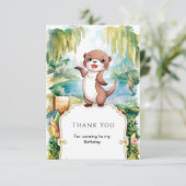 Carte De Remerciements Anniversaire Douce Loutre Bohème Pastel (Debout devant)