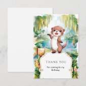 Carte De Remerciements Anniversaire Douce Loutre Bohème Pastel (Devant / Derrière)