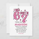 Carte De Remerciements Anniversaire drôle de 7 ans | Fête « J'avais 6 ans (Devant)