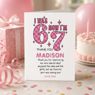 Carte De Remerciements Anniversaire drôle de 7 ans   Fête "J'avais 6 ans,