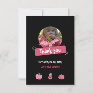 Carte De Remerciements Anniversaire drôle et rose d'Halloween. Personnali