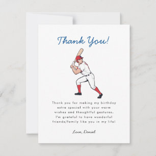Carte De Remerciements Anniversaire du baseball