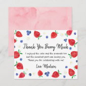 Carte De Remerciements Anniversaire du bleuet fraise (Devant / Derrière)