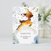 Carte De Remerciements Anniversaire du Cerf enchanté (Debout devant)