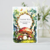 Carte De Remerciements Anniversaire du champignon forestier simple (Debout devant)