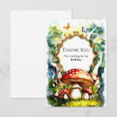 Carte De Remerciements Anniversaire du champignon forestier simple (Devant / Derrière)