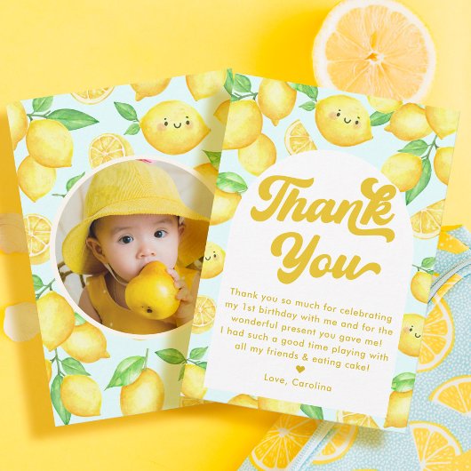Carte De Remerciements Anniversaire du citron