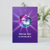Carte De Remerciements Anniversaire du Disco Ball Retro (Debout devant)