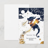 Carte De Remerciements Anniversaire du Dragon Mystique Bohème (Devant / Derrière)