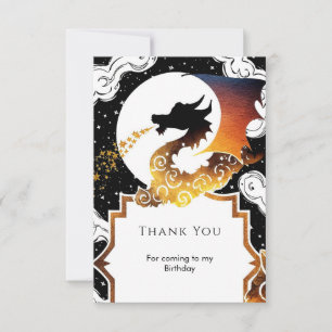 Carte De Remerciements Anniversaire du Dragon Whimsical