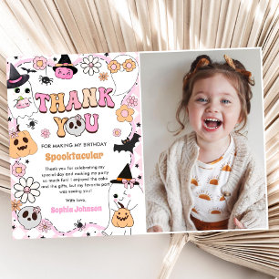 Carte De Remerciements Anniversaire du Fantôme Super d'Halloween