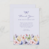 Carte De Remerciements Anniversaire du papillon pourpre (Devant / Derrière)
