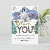 Carte De Remerciements Anniversaire du Penguin Hiver (Debout devant)