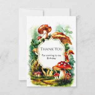 Carte De Remerciements Anniversaire du petit champignon