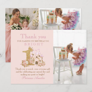 Carte De Remerciements Anniversaire du Royaume du Château rose Magique