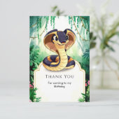 Carte De Remerciements Anniversaire du serpent d'aquarelle enchanté (Debout devant)