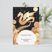 Carte De Remerciements Anniversaire du Simple Dragon Enchanté (Debout devant)