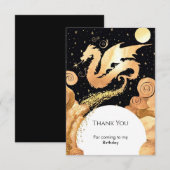 Carte De Remerciements Anniversaire du Simple Dragon Enchanté (Devant / Derrière)