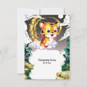 Carte De Remerciements Anniversaire du Tigre de Jungle Fun