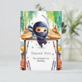 Carte De Remerciements Anniversaire d'un espion ninja fantaisiste (Debout devant)