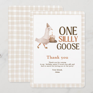 Carte De Remerciements Anniversaire d'une oie sotte, Goose Boy 1er annive