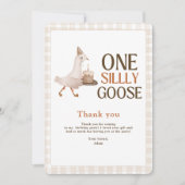 Carte De Remerciements Anniversaire d'une oie sotte, Goose Boy 1er annive (Devant)