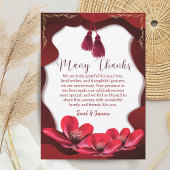 Carte De Remerciements Anniversaire élégant du Mariage Boho Burgundy & Bl